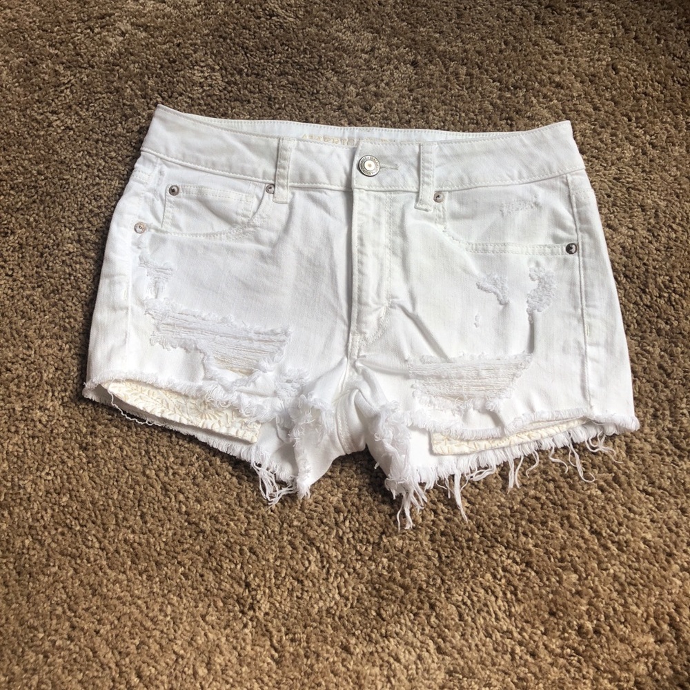 White denim shorts